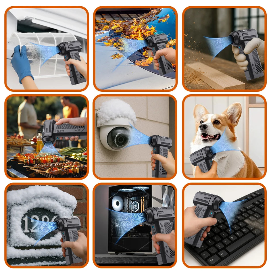 Cordless Portable Air Duster with Turbo Blower, PC Keyboard Dust Removal