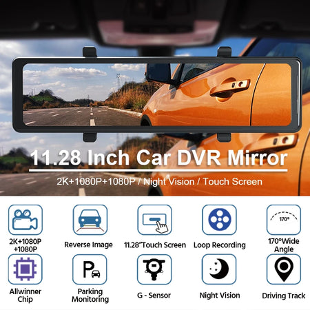 Dashcam Aceeo 2K GPS 11.2 Mirror &ndash; Night Vision 3 Camera