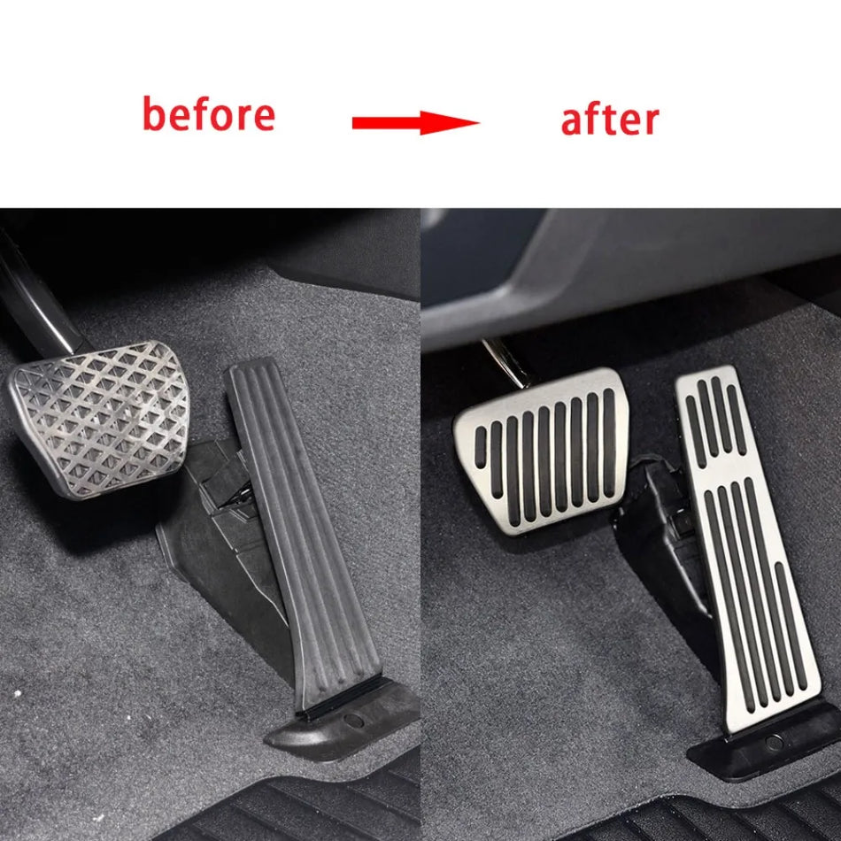 Kryty pedálů BMW 5 6 7 Série kartáčovaná nerezová ocel s gumovým protiskluzovým povrchem