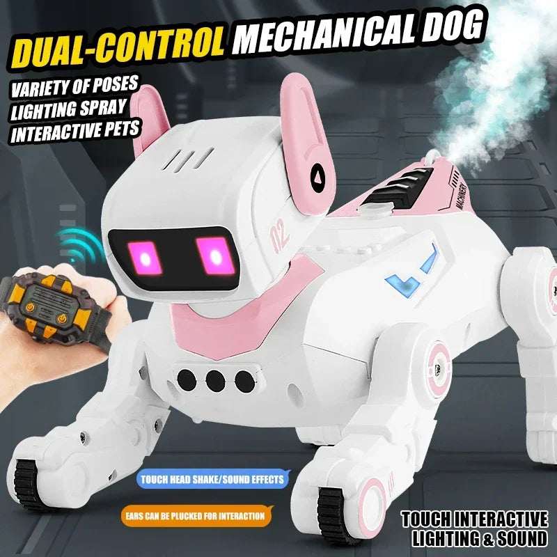 Four Wheel Remote Control Robot Dog &ndash; Light Sound Spray
