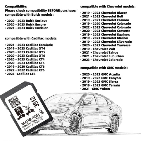 GMC Car Media Upgrade Maps SD Card 32GB 2024 &ndash; Latest Maps