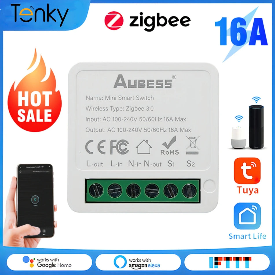 🟠 Tuya Zigbee Smart Switch Module Υποστήριξη Δύο Way Control Smart Life App Remote Εργασία με την Alexa Google Home