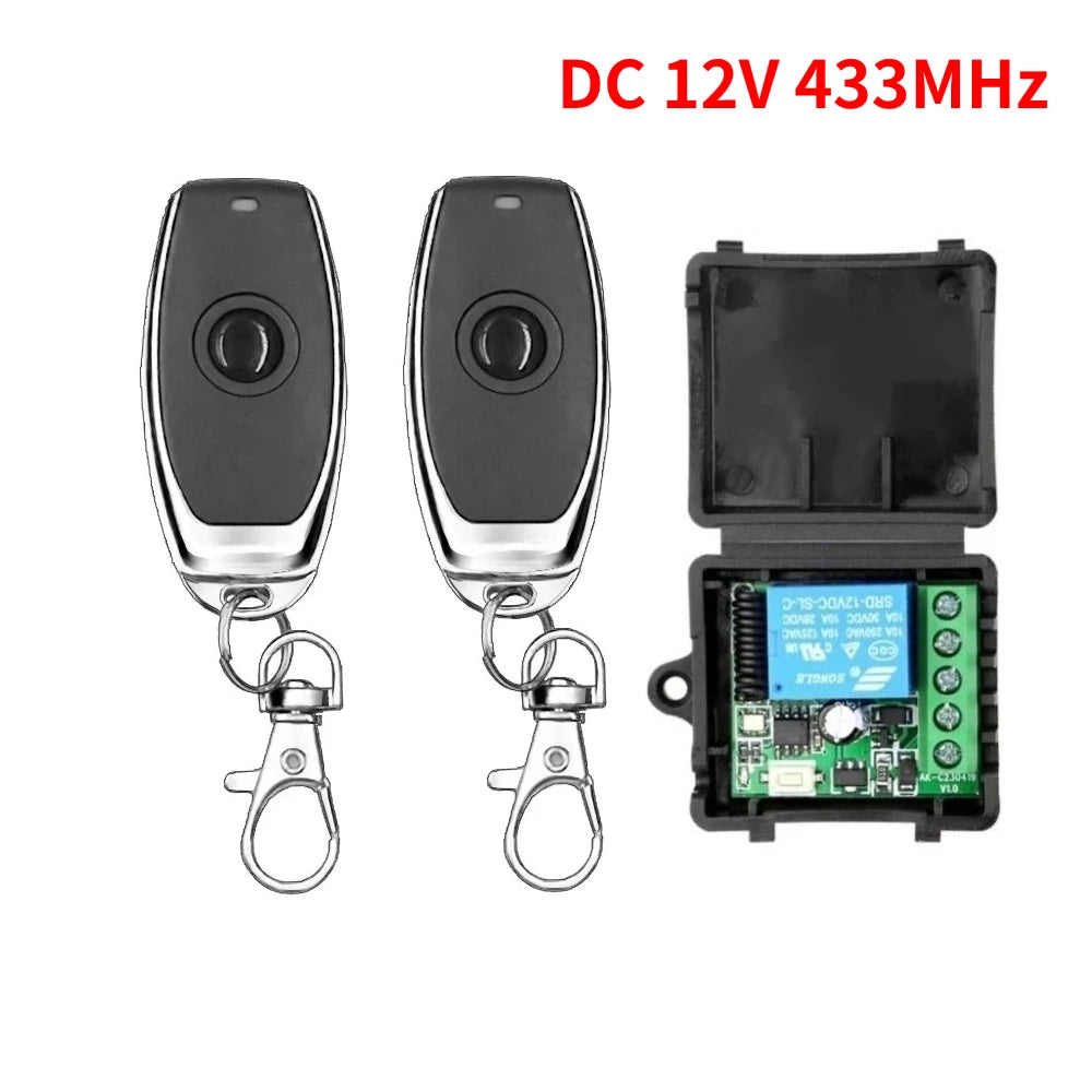 433MHz Wireless Remote Control Switch for DC 12V Electromagnetic Lock and Automation 1 Receiver 2 Remote