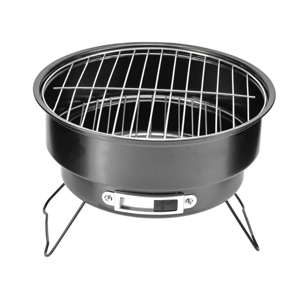 Portable Mini Charcoal Barbecue Grill for Outdoor Camping and Picnics Black