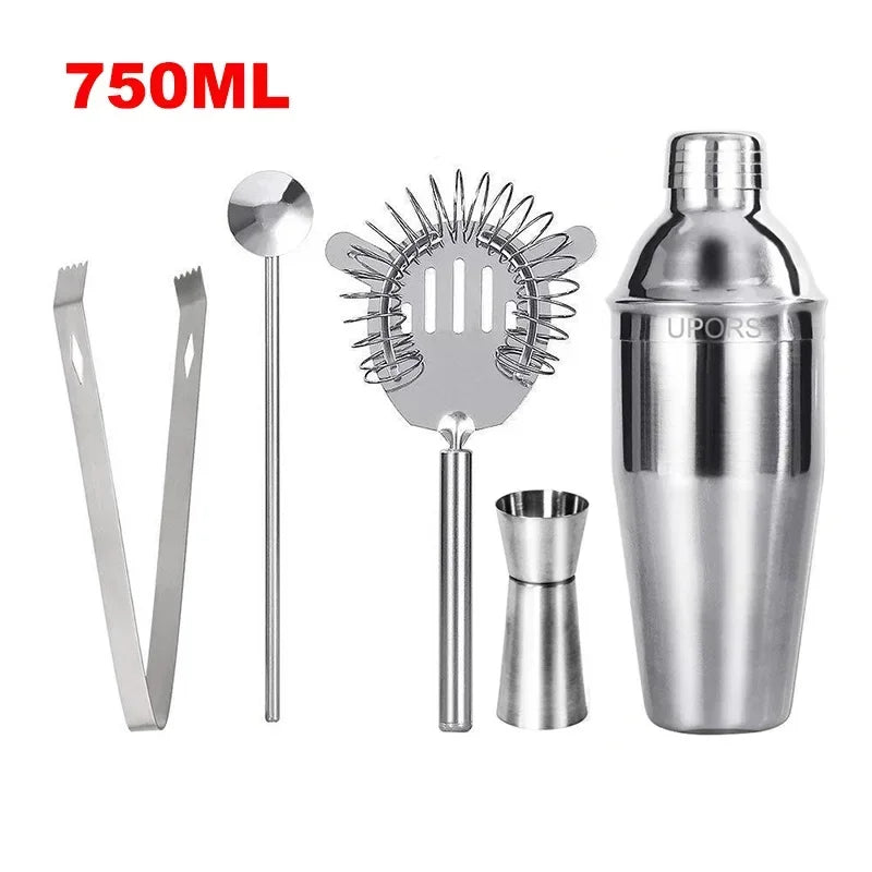 Upors Stainless Steel Cocktail Shaker - 550ML/750ML Premium Bartending Tool 750-5PCS