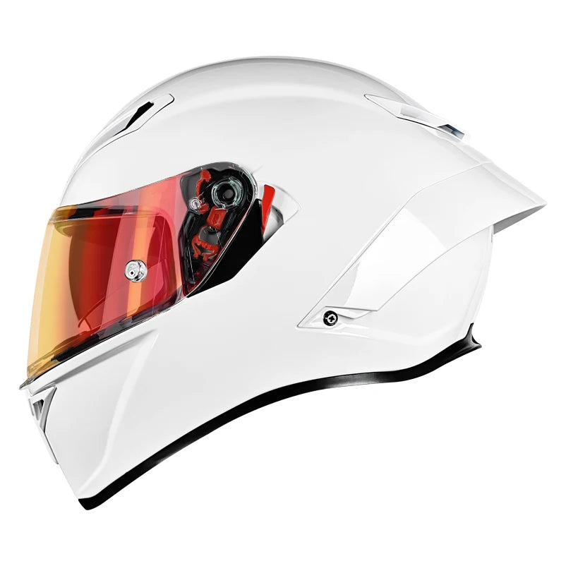 LVCOOL Vintage Dual Visor Full Face Motorcycle Helmet - DOT Certified Safety Gear
