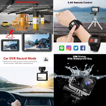 F6W Wireless Mic Action Camera &ndash; 5K Ultra High Definition with Dual Screen