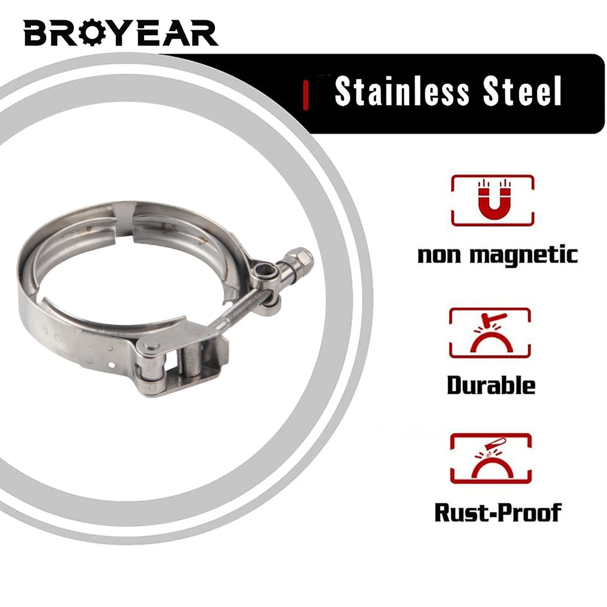 Quick Release V Band Clamp Made Of 304 Stainless Steel For Turbo Exhaust Pipe by InterCyprus Trading Ltd