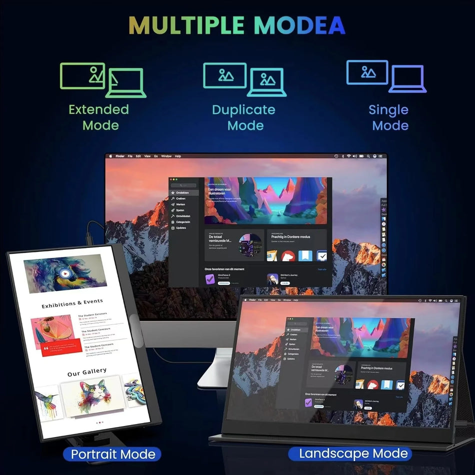 15.6 Inch Portable Touch Monitor &ndash; Versatile Gaming Display for PS, Steam, Deck, Switch, PC and Mac