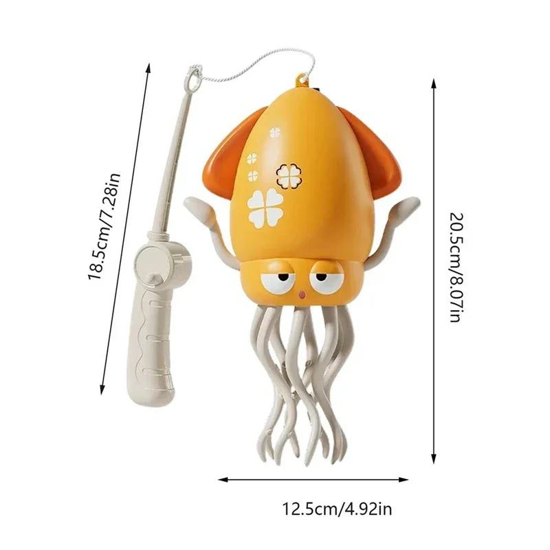 Dancing Squid Interactive Toy with Music, Lights &amp; Obstacle Avoidance | Rechargeable Gift for Kids Yellow