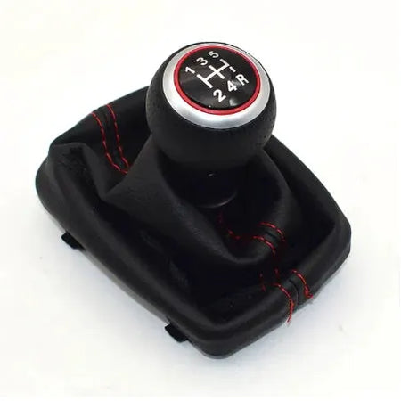 Gear Shift Knob with Leather Cover for Audi A4 B6 B7 5 6 Speed Manual by InterCyprus Trading Ltd