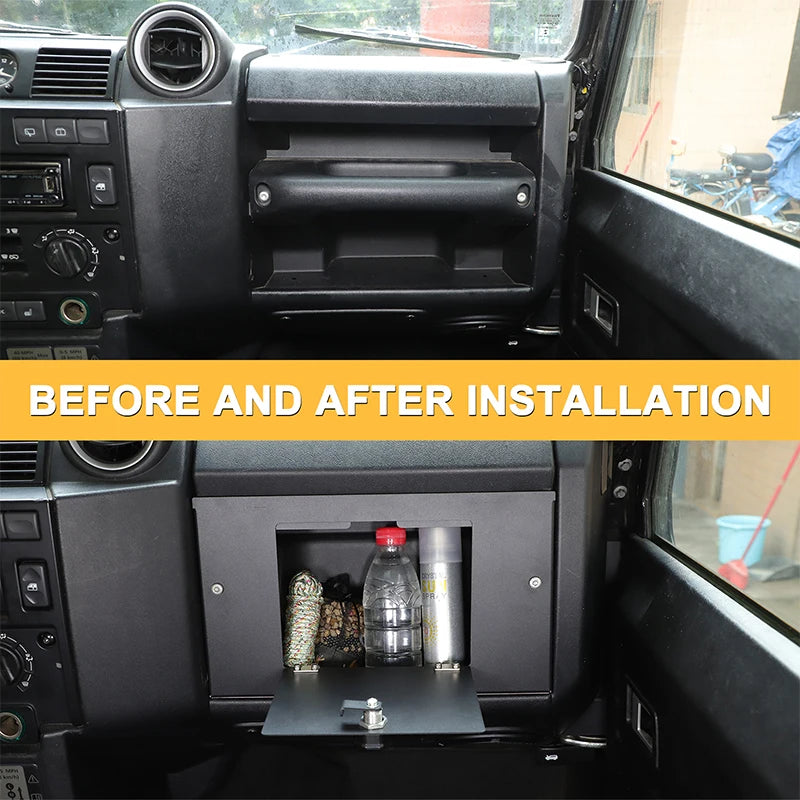 Shranjevanje armaturne plošče Land Rover Defender Zasebni ključavnični sef