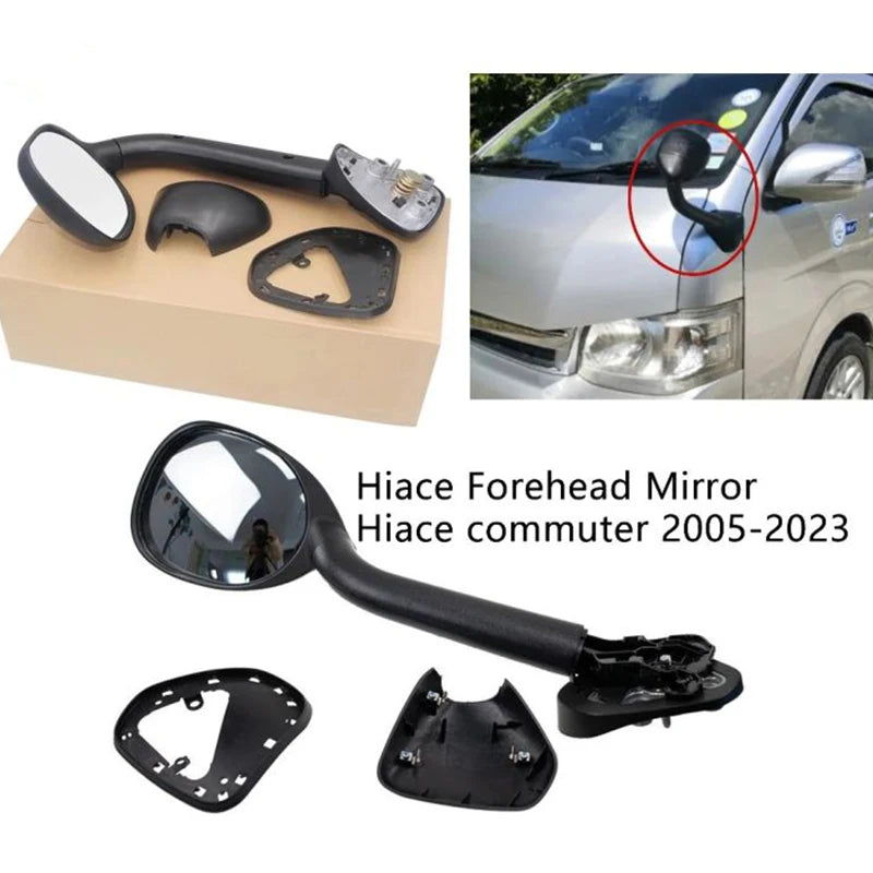 Rear View Mirror Clear Glass with Durable Black Shell for Toyota Hiace Front Left