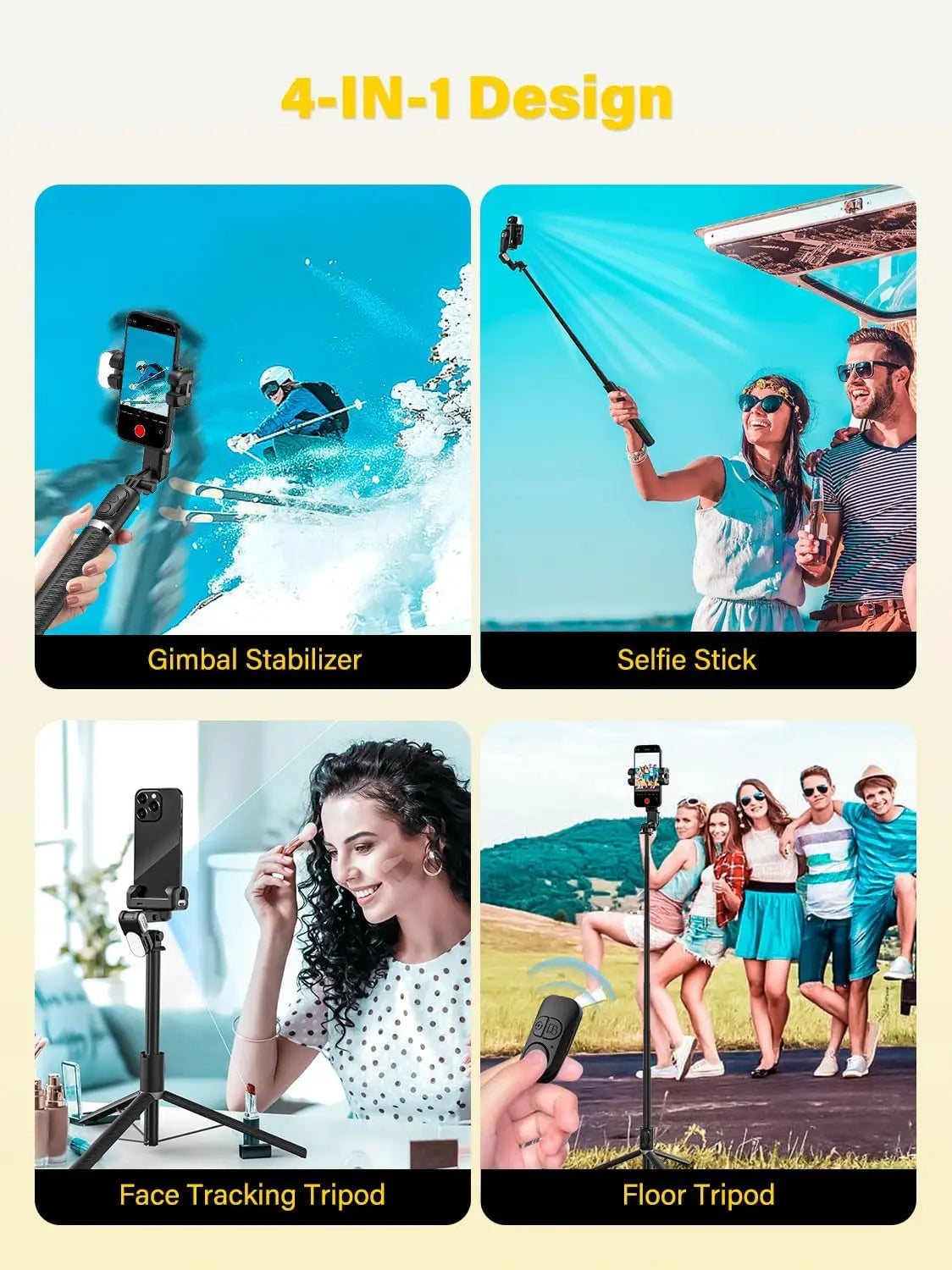 AOCHUAN 1-Axis Handheld Gimbal Stabilizer &ndash; AI Face Tracking and Gesture Operation