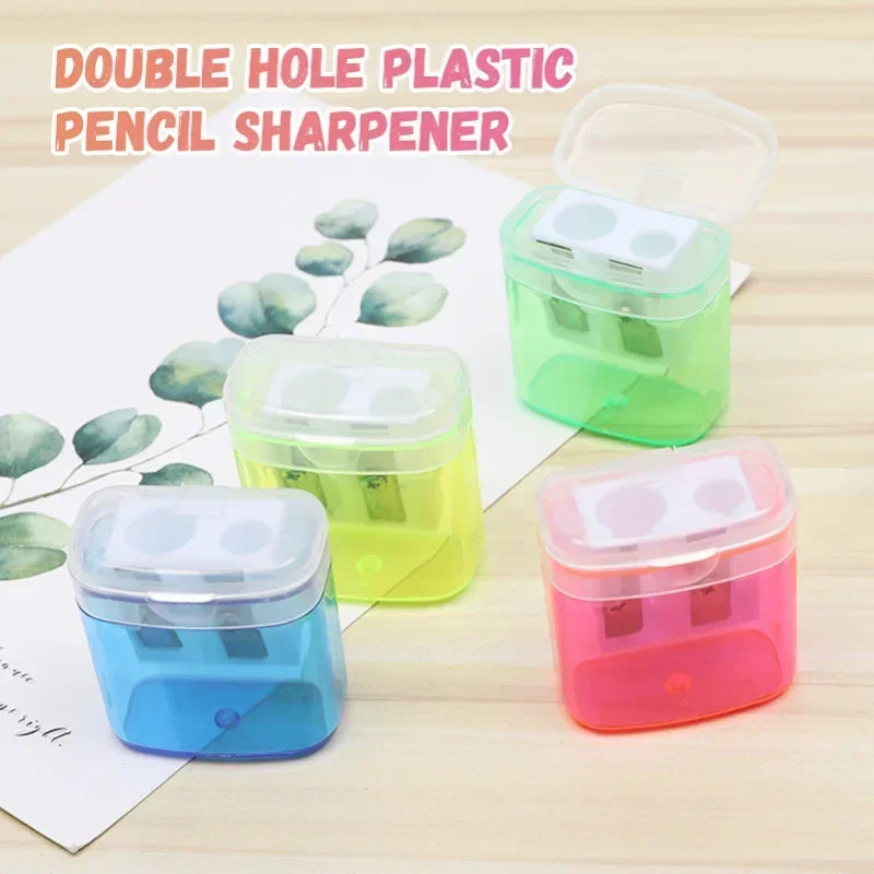 Moonbiffy 4Pcs Pencil Sharpeners Double Hole &ndash; Kid Safe