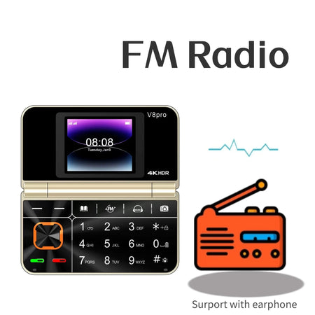 Two Screen Folding Pocket Phone &ndash; Large Push Button Dialing