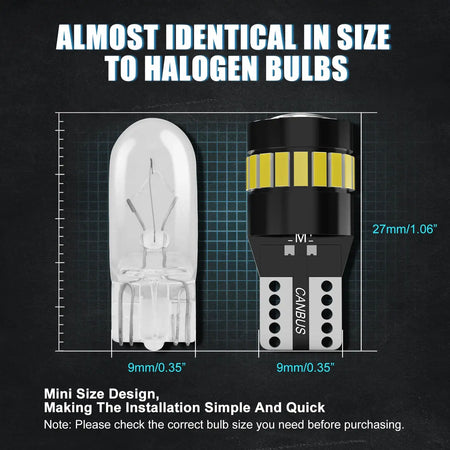 Bevinsee W5W T10 LED Bulb 12V CANBUS Interior Light 6500K