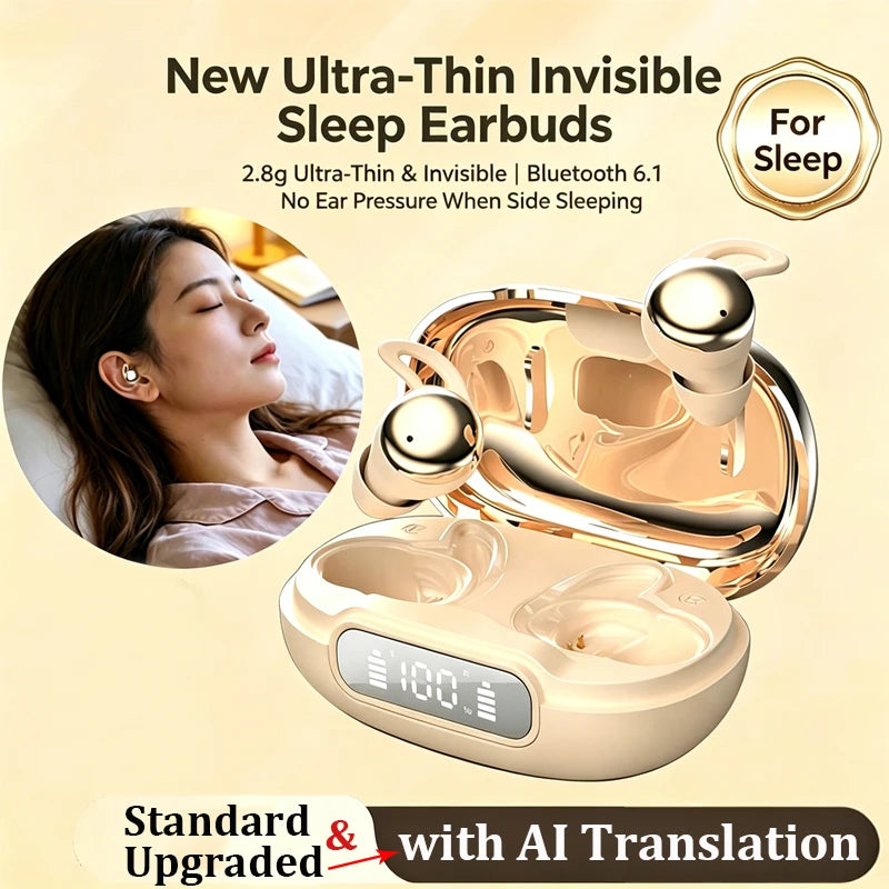 Auriculares Bluetooth com cancelamento de ruído e tradução em tempo real para dormir