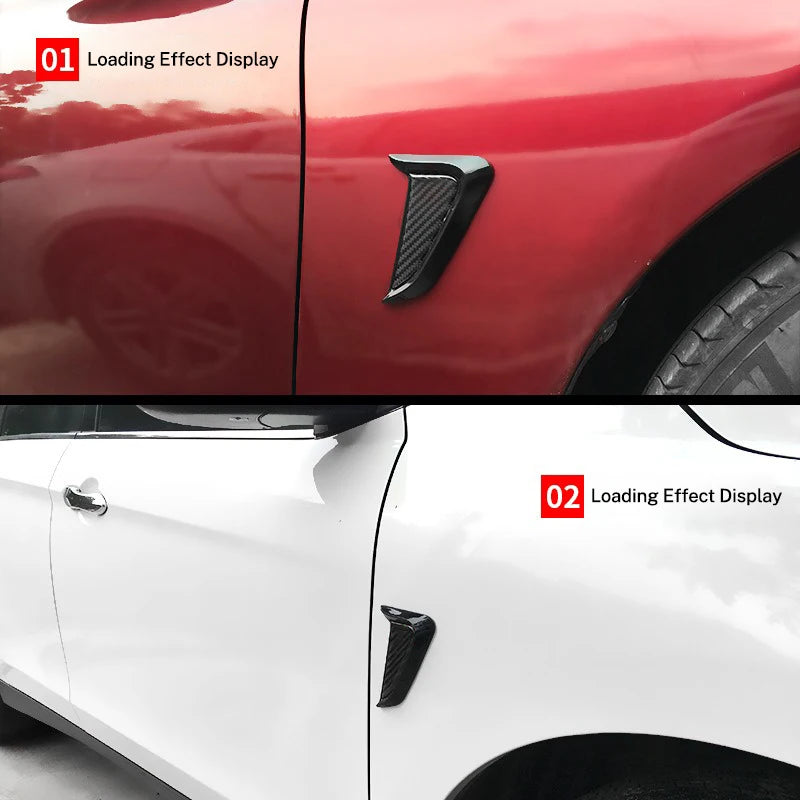 Carbon Fiber Side Fender Vent Trim Cover for Mitsubishi Lancer, Mirage, Pajero, ASX, Outlander, l200 - Universal Car Accessory