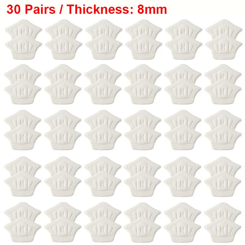 Insoles Patch Heel Pads &ndash; Comfortable Memory Foam Cushion 30pairs-Beige-8mm / One size