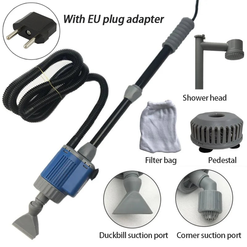 Electric Aquarium Water Change Pump - 20/28W Siphon Cleaner EU plug adapter / 28W-110V