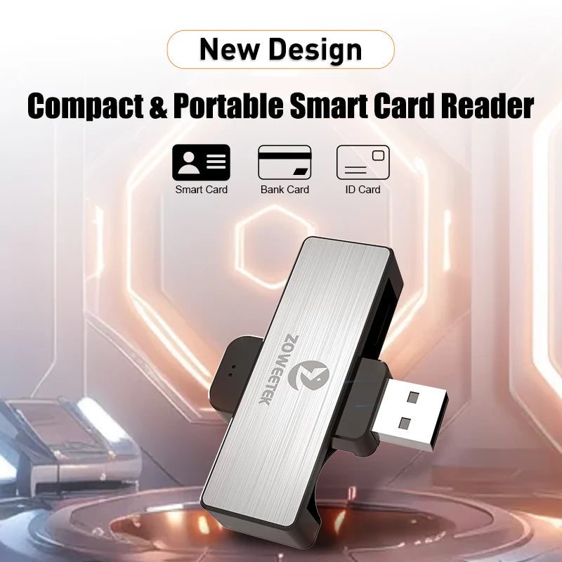 Cititor de carduri inteligente USB-A cu suport pentru DNI, pentru carduri de identitate și carduri bancare