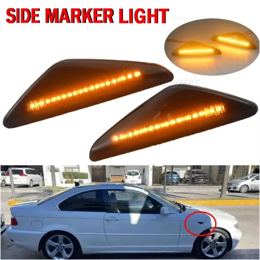 2pcs Dynamic LED Side Marker Light For BMW E46 2D 2003-2006 325Ci 330Ci Coupe Convertible Turn Signal Indicator Blinker Lamp by InterCyprus Trading Ltd