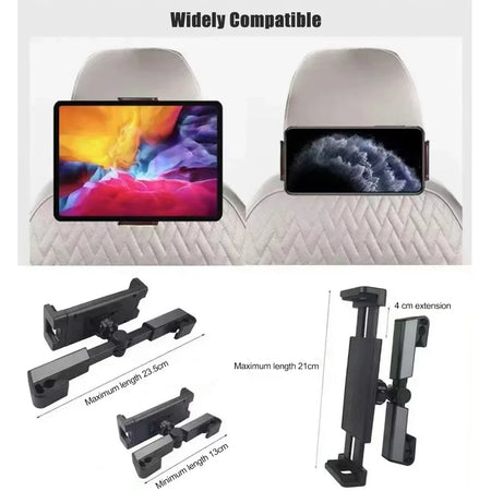 Telescopic Car Phone Holder Rear Tablet Mount &ndash; Anti Shake
