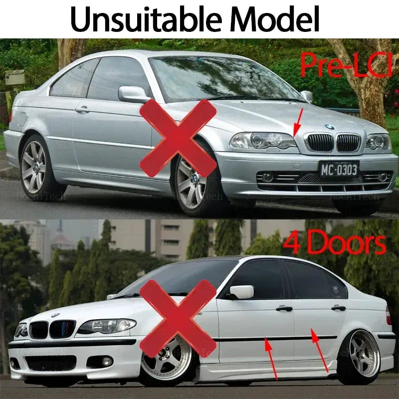 1 Pair M Color/Glossy Black Car Front Bumper Kidney Grill Grilles for BMW 3 series E46 Coupe Cabrio LCI 2 Door 03-06 Accessories by InterCyprus Trading Ltd