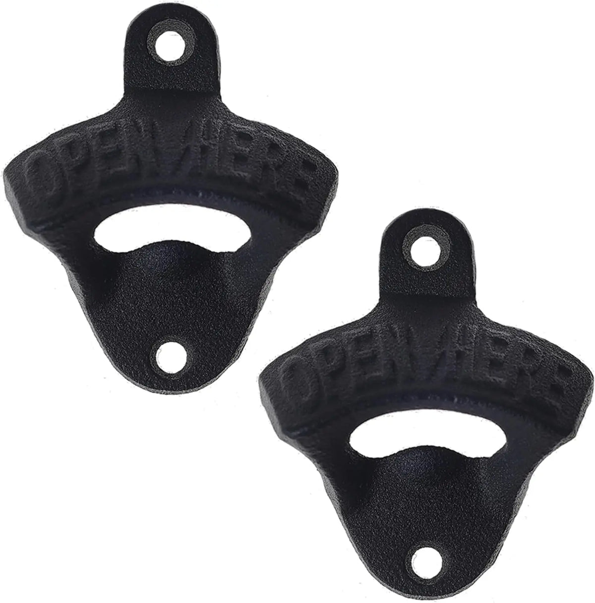 Wall Mounted Beer Opener Cast Iron Black 2Pack &ndash; Heavy Duty Cast Iron