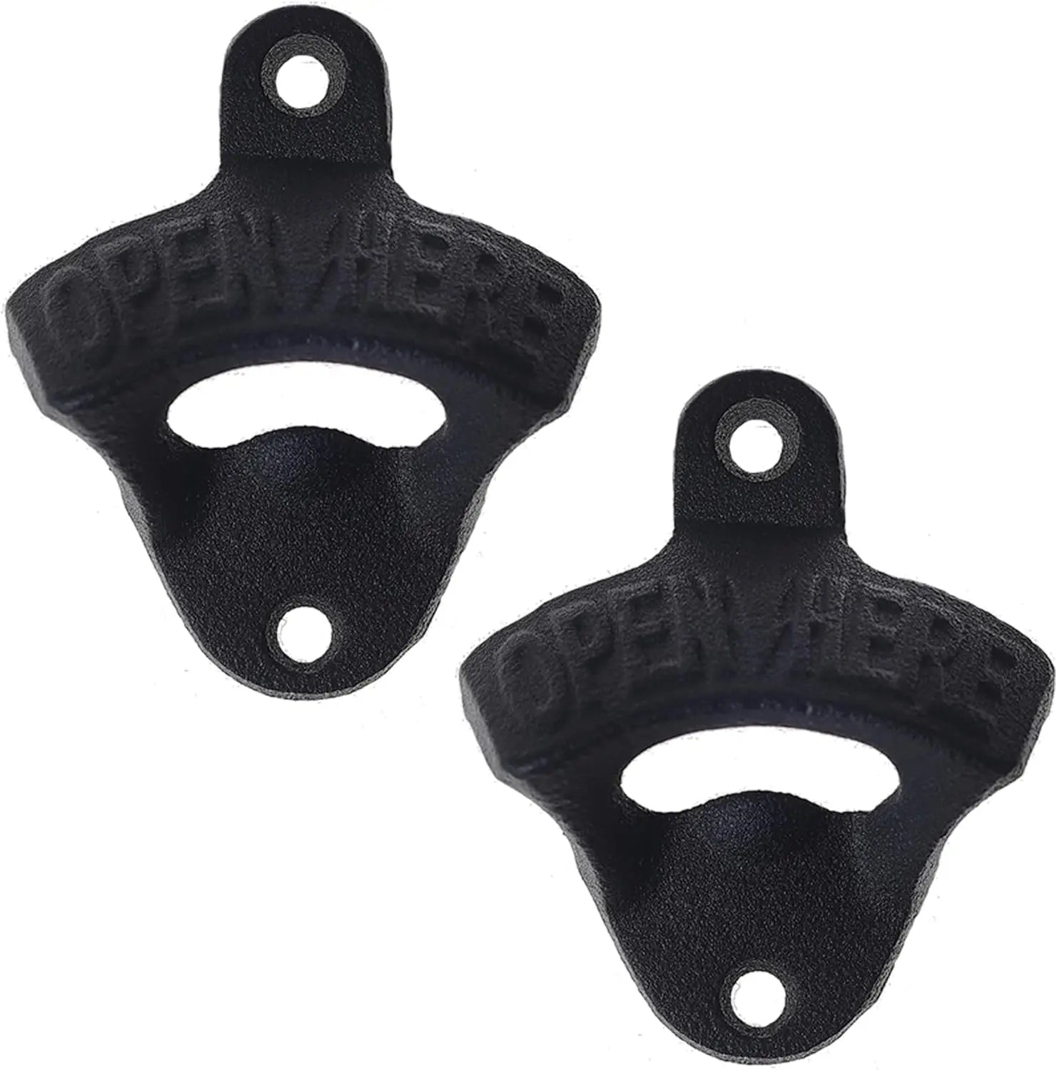 Wall Mounted Beer Opener Cast Iron Black 2Pack &ndash; Heavy Duty Cast Iron