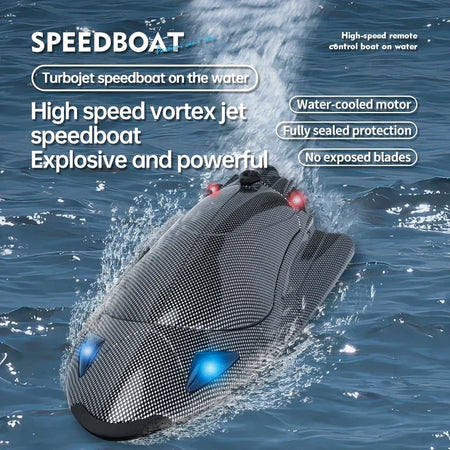 High-Speed Water-Cooled Turbojet RC Speedboat 40KM/H with LED Lights