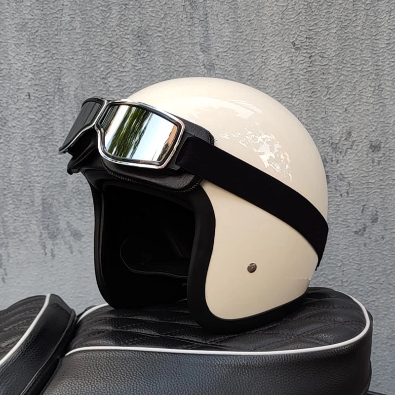 500TX Vintage Motorcycle Open Face Helmet &ndash; Fiberglass Body 6 / M