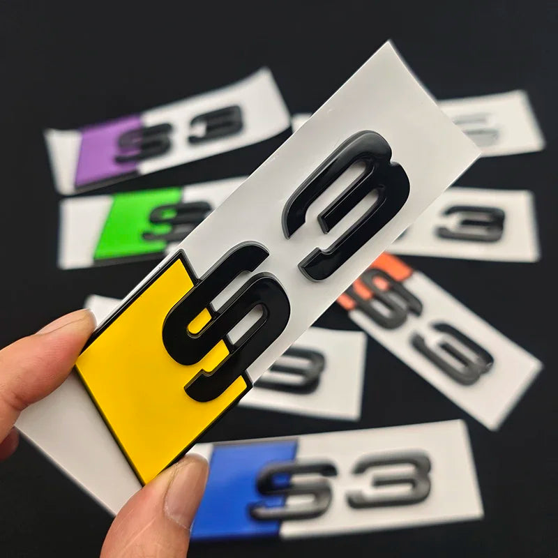 Logotipo emblemos lipdukas Audi S3 3D ABS chromo galinės bagažinės ženklelis 8P 8V