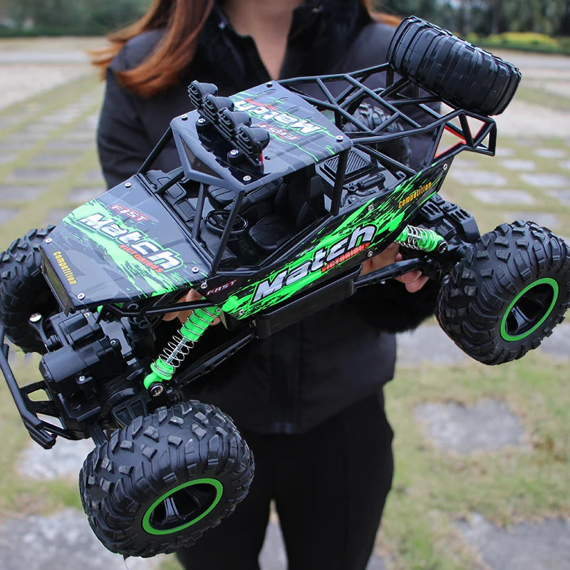 1:12 / 1:16 4WD RC Car with LED Lights - Remote Control Off-Road Trucks for Kids 37cm Green