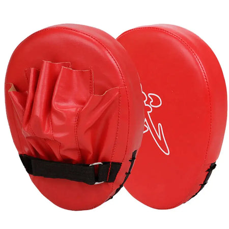 PU Leather 5 Finger Boxing Hand Target Mitts for Kickboxing Red