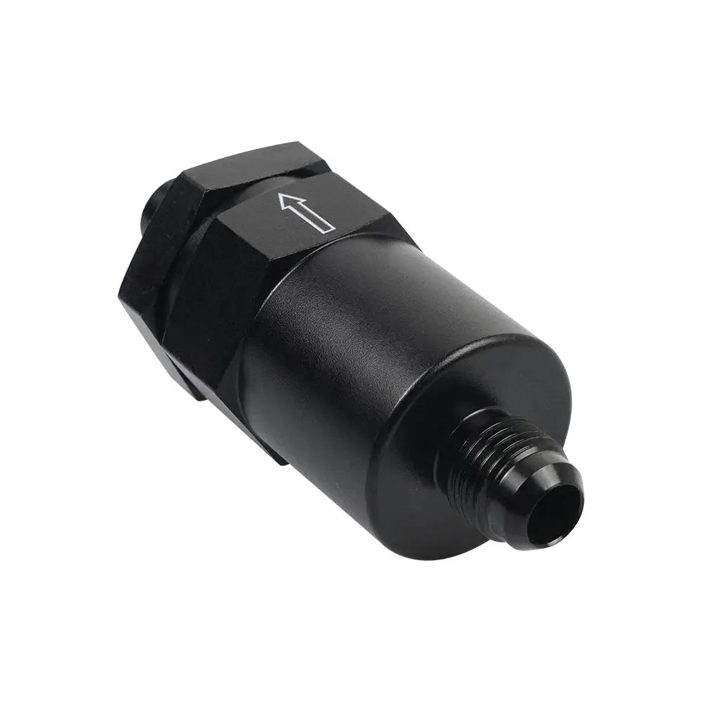 Aluminum 6AN Black Billet Inline Fuel Filter 30 Micron by InterCyprus Trading Ltd