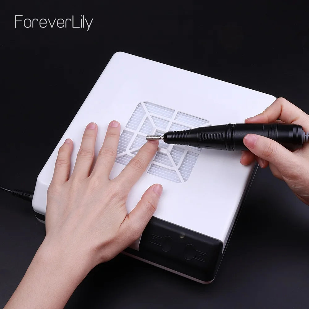 Foreverlily 60W Double Use Nail Dust Collector &ndash; 2-in-1 Suction and Extraction