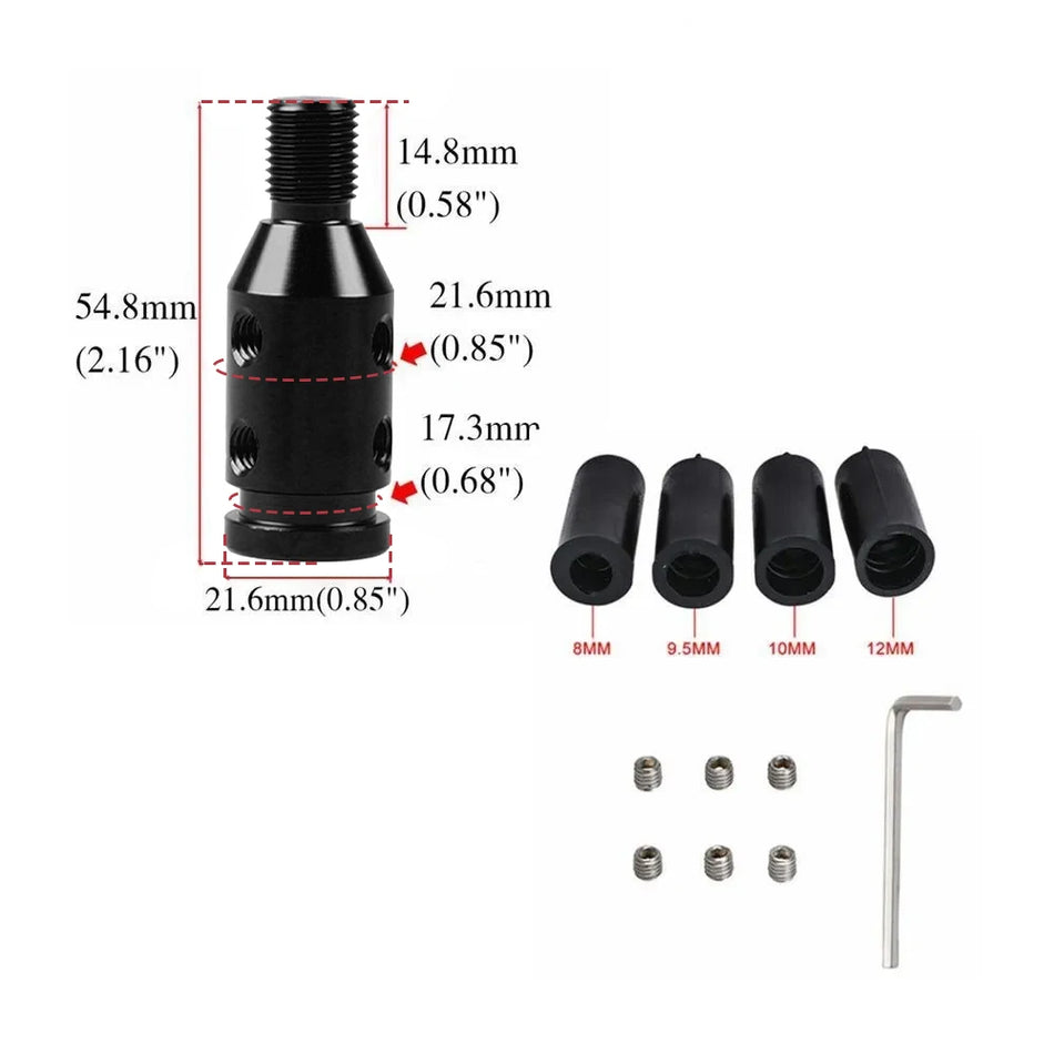 Universeller Aluminium Schaltknauf-Adapter für nicht gewindete Schalter
