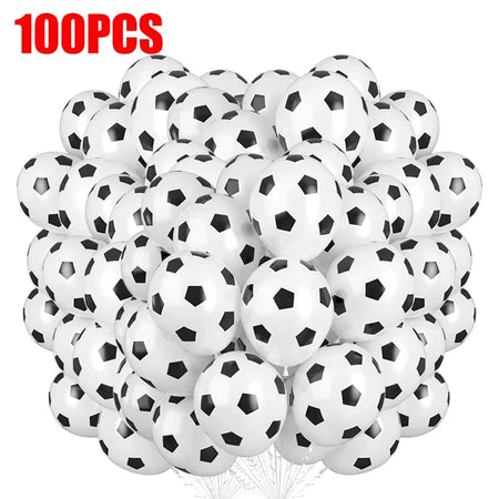 Black Football Balloons for Boys - Sports Birthday Party Decorations 100PCS / 12inch