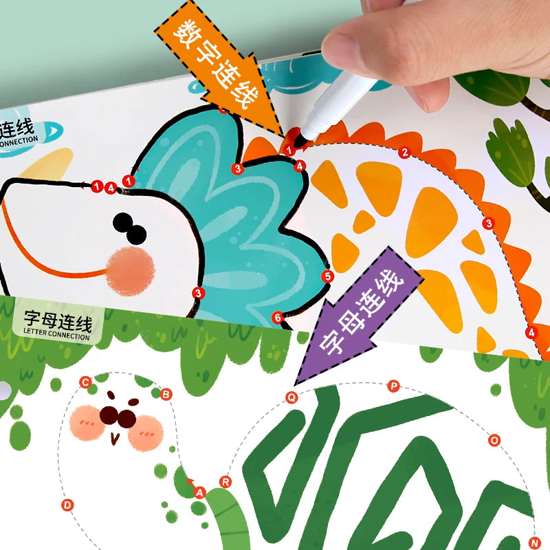 Montessori Hračka na kreslení pro kontrolu tužky pro batolata Barevná matematika