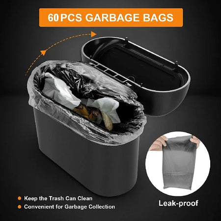 3Pcs Car Trash Can Set &ndash; Leak-Proof Mini Accessories with Odor Sealing