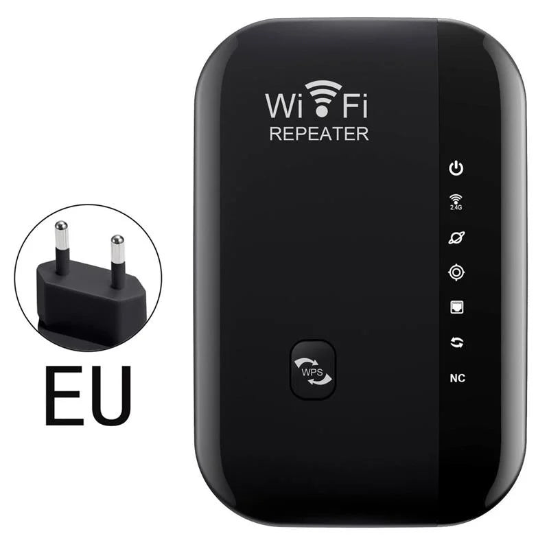 300Mbps Wireless Wi-Fi Range Extender for Seamless Connectivity EU-Black