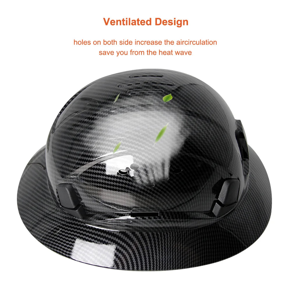 AQM0252 Carbon Fiber Brim Safety Cap &ndash; Built-In Goggles