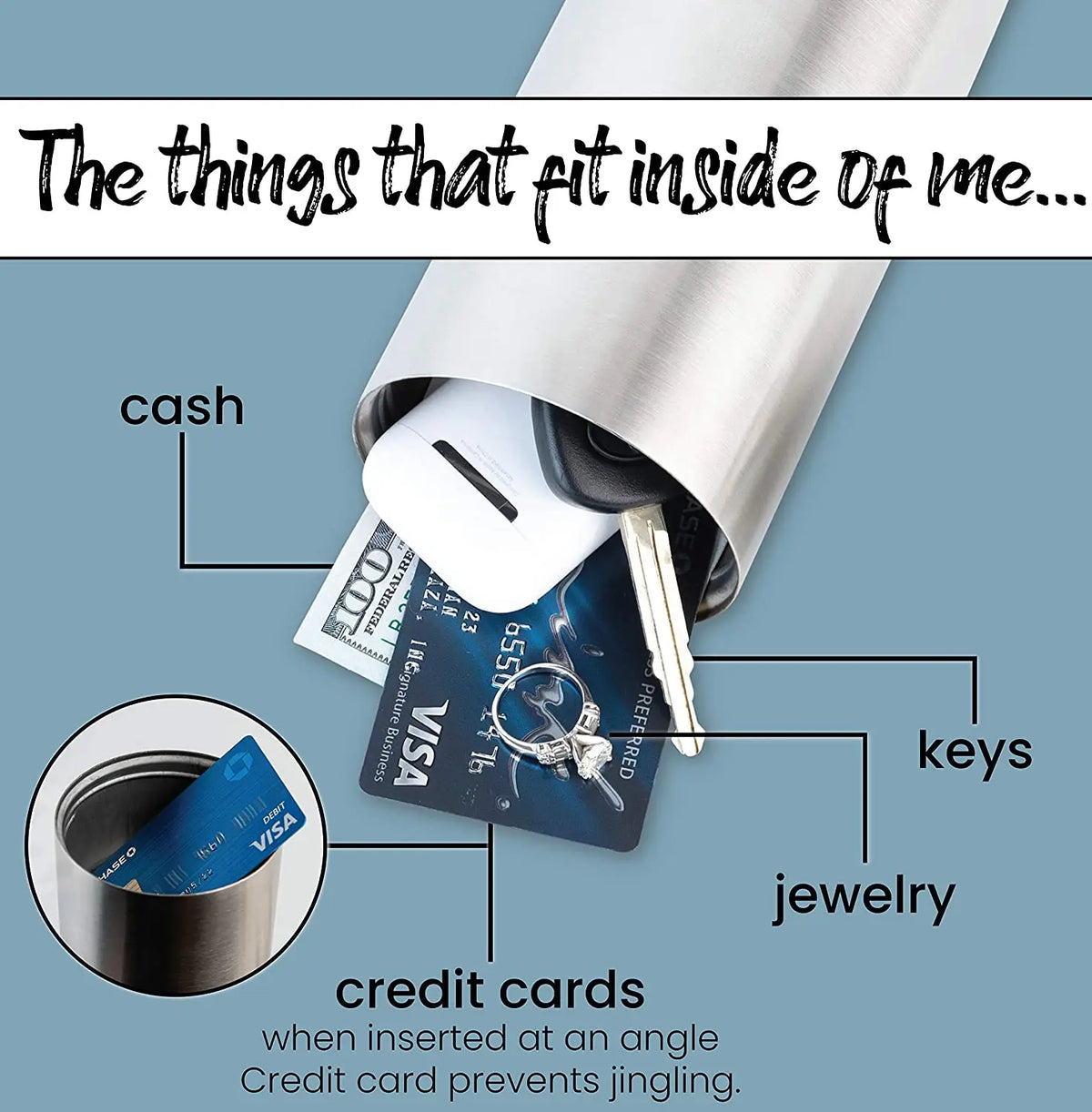 Secret Hidden Safe Water Bottle &ndash; Diversion Stash For Cash