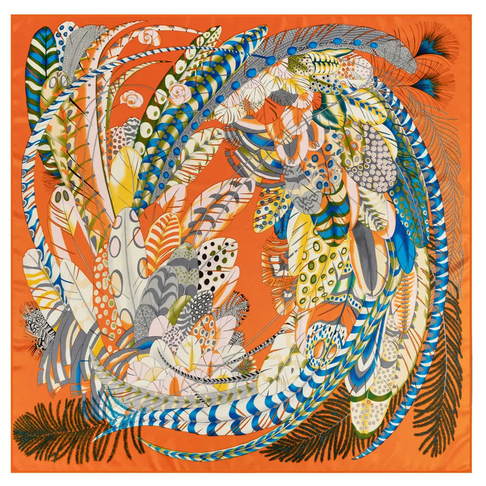 POBING Silk Scarf &ndash; Luxurious Back Garden Print