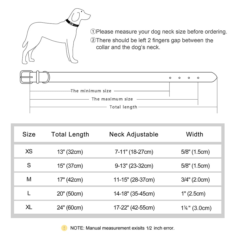 Personalised Leather ID Collar with Free Engraving for Dogs