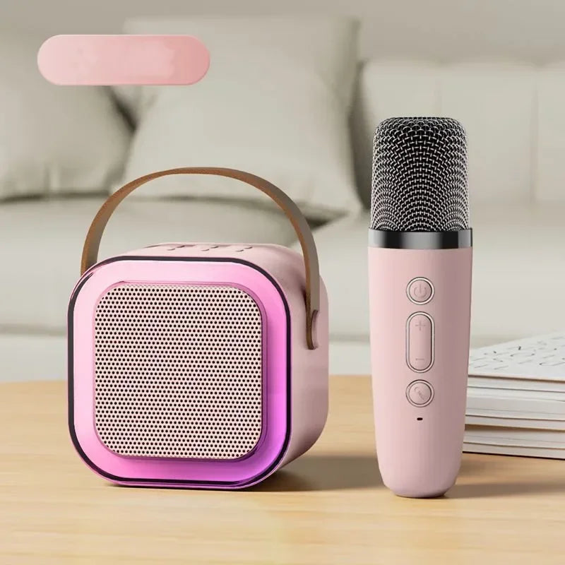 Portable Wireless Karaoke Speaker &ndash; RGB LED Lights Included Pink with 1Mic