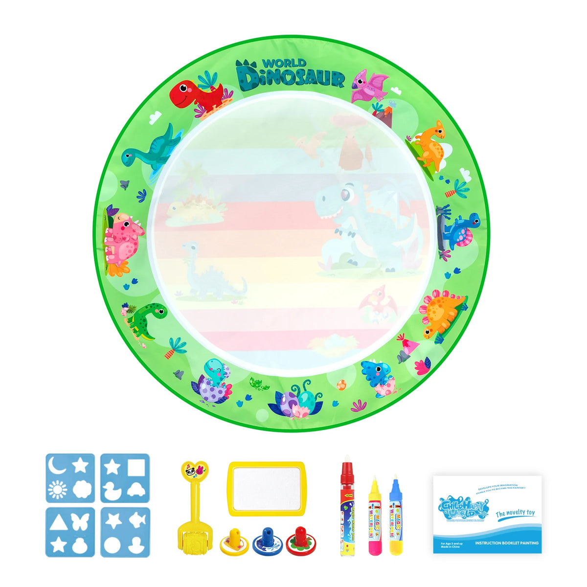 Kids Magic Water Drawing Mat &ndash; Reusable Doodle Board for Creative Play B 80x80CM