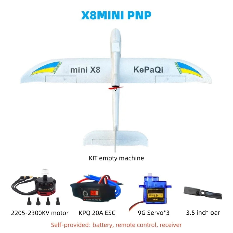 Surfer X8 Mini EPO Foam RC Glider - Beginner Trainer Plane Build Kit PNP